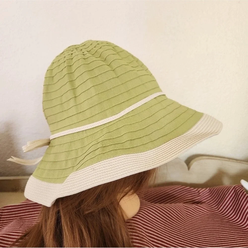 WALLAROO Vintage Tote and Bucket Hat Chelsea Set Lime & White - Picture 10 of 13